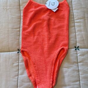 Hunza G Pamela One Piece Orange Swim Suit